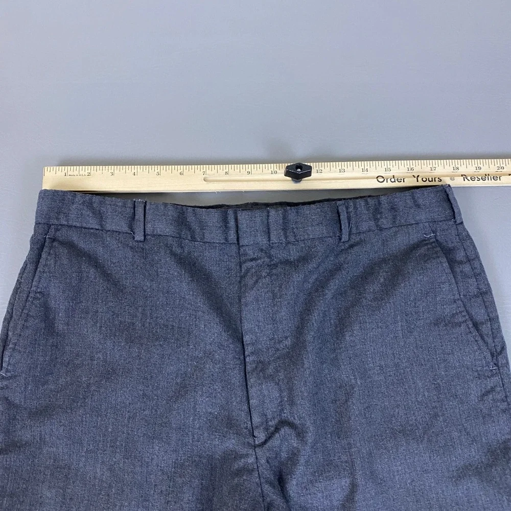Lands End Wool Dress Pants Mens 40 (Fit 36) Gray Flat Front Slacks USA Vintage